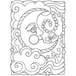 Coloring page: Moon (Nature) #155640 - Free Printable Coloring Pages