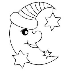 Coloring page: Moon Crescent (Nature) #162649 - Free Printable Coloring Pages