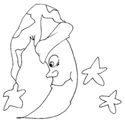 Coloring page: Moon Crescent (Nature) #162650 - Free Printable Coloring Pages