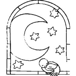 Coloring page: Moon Crescent (Nature) #162659 - Free Printable Coloring Pages