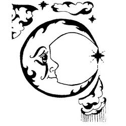 Coloring page: Moon Crescent (Nature) #162664 - Free Printable Coloring Pages