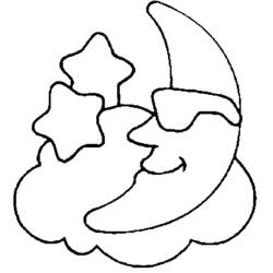 Coloring page: Moon Crescent (Nature) #162666 - Free Printable Coloring Pages