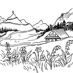 Coloring page: Mountain (Nature) #156497 - Free Printable Coloring Pages