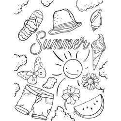 Coloring page: Summer season (Nature) #165122 - Free Printable Coloring Pages