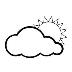 Coloring pages: Sun and Cloud - Free Printable Coloring Pages