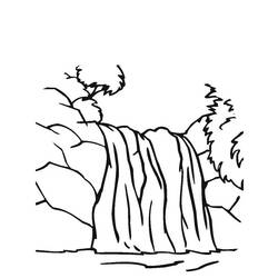 Coloring pages: Waterfall - Free Printable Coloring Pages