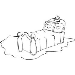 Coloring page: Bed (Objects) #168116 - Free Printable Coloring Pages