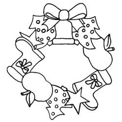Coloring page: Christmas Wreath (Objects) #169387 - Free Printable Coloring Pages