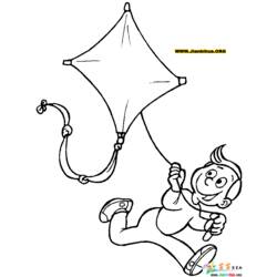 Coloring page: Kite (Objects) #168370 - Free Printable Coloring Pages