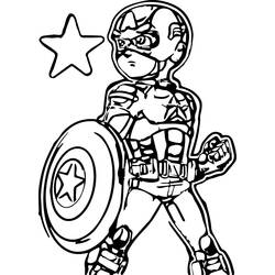 Coloring page: Captain America (Superheroes) #76690 - Free Printable Coloring Pages