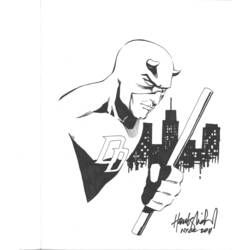Coloring page: Daredevil (Superheroes) #78225 - Free Printable Coloring Pages