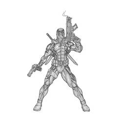 Coloring page: Deadpool (Superheroes) #82897 - Free Printable Coloring Pages