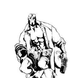 Coloring page: Hellboy (Superheroes) #78487 - Free Printable Coloring Pages