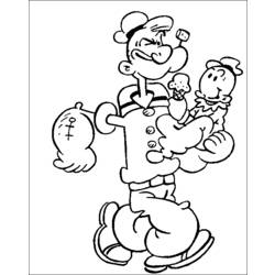 Coloring page: Popeye (Superheroes) #84711 - Free Printable Coloring Pages