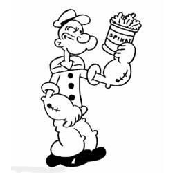Coloring page: Popeye (Superheroes) #84726 - Free Printable Coloring Pages