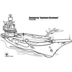 Coloring pages: Aircraft carrier - Free Printable Coloring Pages