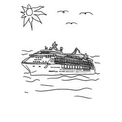 Coloring page: Cruise ship / Paquebot (Transportation) #140870 - Free Printable Coloring Pages