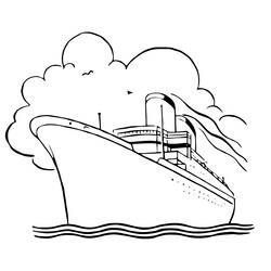 Coloring page: Cruise ship / Paquebot (Transportation) #140890 - Free Printable Coloring Pages