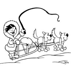 Coloring pages: Dog Sled - Free Printable Coloring Pages