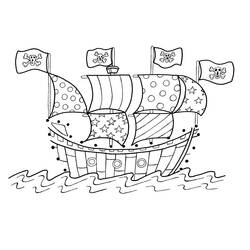 Coloring page: Pirate ship (Transportation) #138215 - Free Printable Coloring Pages