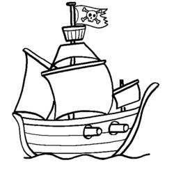 Coloring pages: Pirate ship - Free Printable Coloring Pages