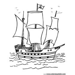 Coloring page: Pirate ship (Transportation) #138230 - Free Printable Coloring Pages