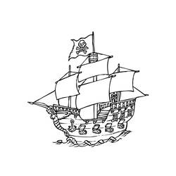 Coloring page: Pirate ship (Transportation) #138247 - Free Printable Coloring Pages