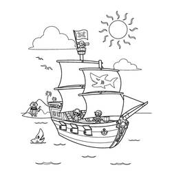 Coloring page: Pirate ship (Transportation) #138303 - Free Printable Coloring Pages