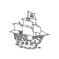 Coloring page: Pirate ship (Transportation) #138349 - Free Printable Coloring Pages