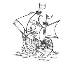 Coloring page: Pirate ship (Transportation) #138413 - Free Printable Coloring Pages