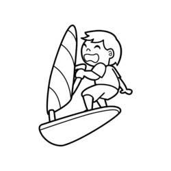 Coloring page: Sailboard / Windsurfing (Transportation) #144050 - Free Printable Coloring Pages