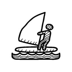 Coloring page: Sailboard / Windsurfing (Transportation) #144053 - Free Printable Coloring Pages