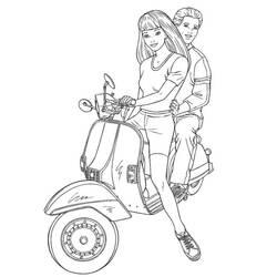 Coloring page: Scooter (Transportation) #139557 - Free Printable Coloring Pages