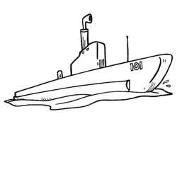 Coloring page: Submarine (Transportation) #137707 - Free Printable Coloring Pages