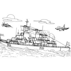 Coloring page: Warship (Transportation) #138470 - Free Printable Coloring Pages