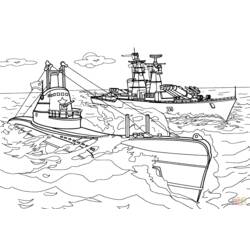 Coloring page: Warship (Transportation) #138629 - Free Printable Coloring Pages