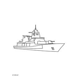 Coloring page: Warship (Transportation) #138643 - Free Printable Coloring Pages