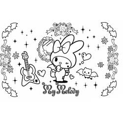My Melody - Kostenlose Ausmalbilder zum Ausdrucken