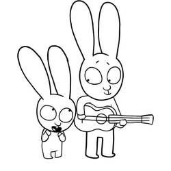 Simon Rabbit - Kostenlose Ausmalbilder zum Ausdrucken