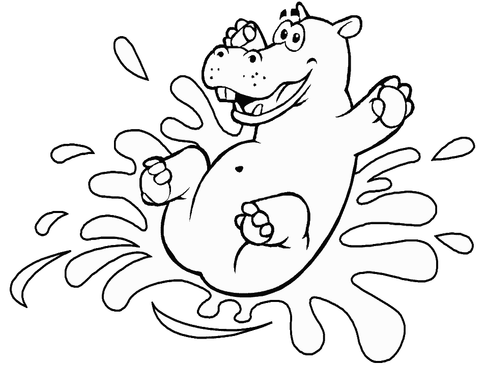 Download Hippopotamus #132 (Animals) - Printable coloring pages