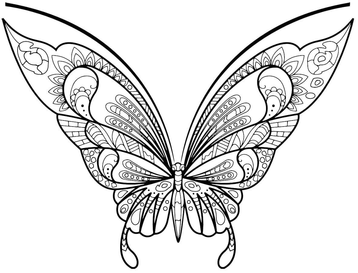 Free printable Adult Butterfly coloring page #174330 from Adult Coloring collection