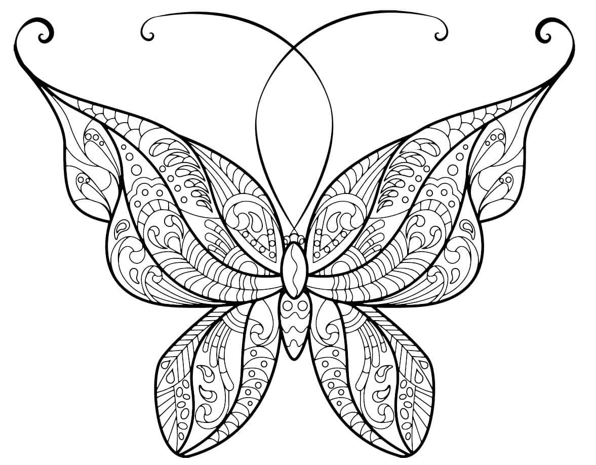 Free printable Adult Butterfly coloring page #174333 from Adult Coloring collection