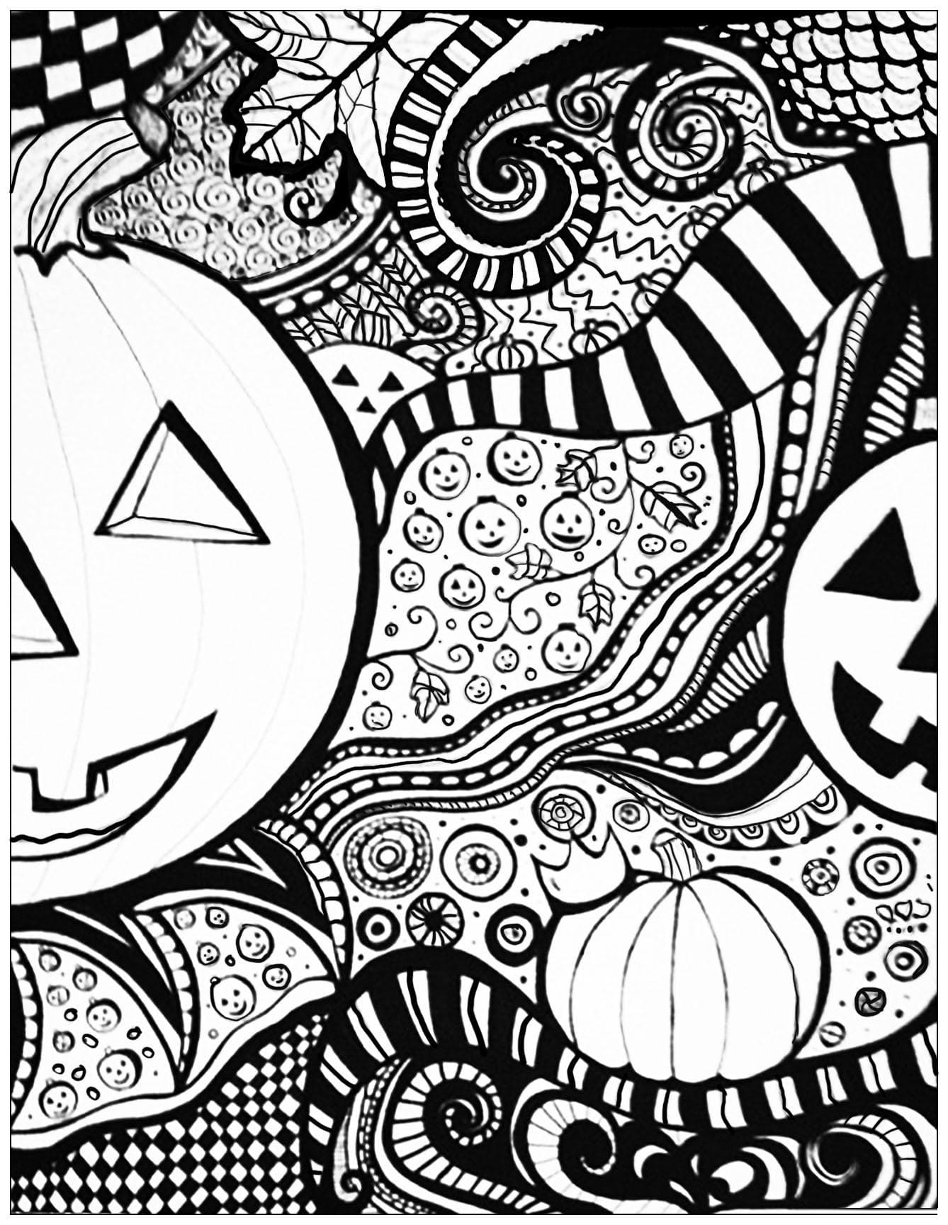 Coloring page: Adult Halloween (Adult Coloring) #200279 - Free Printable Coloring Pages