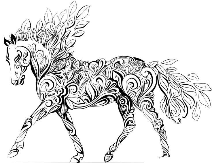 Coloring page: Adult Horse (Adult Coloring) #200349 - Free Printable Coloring Pages