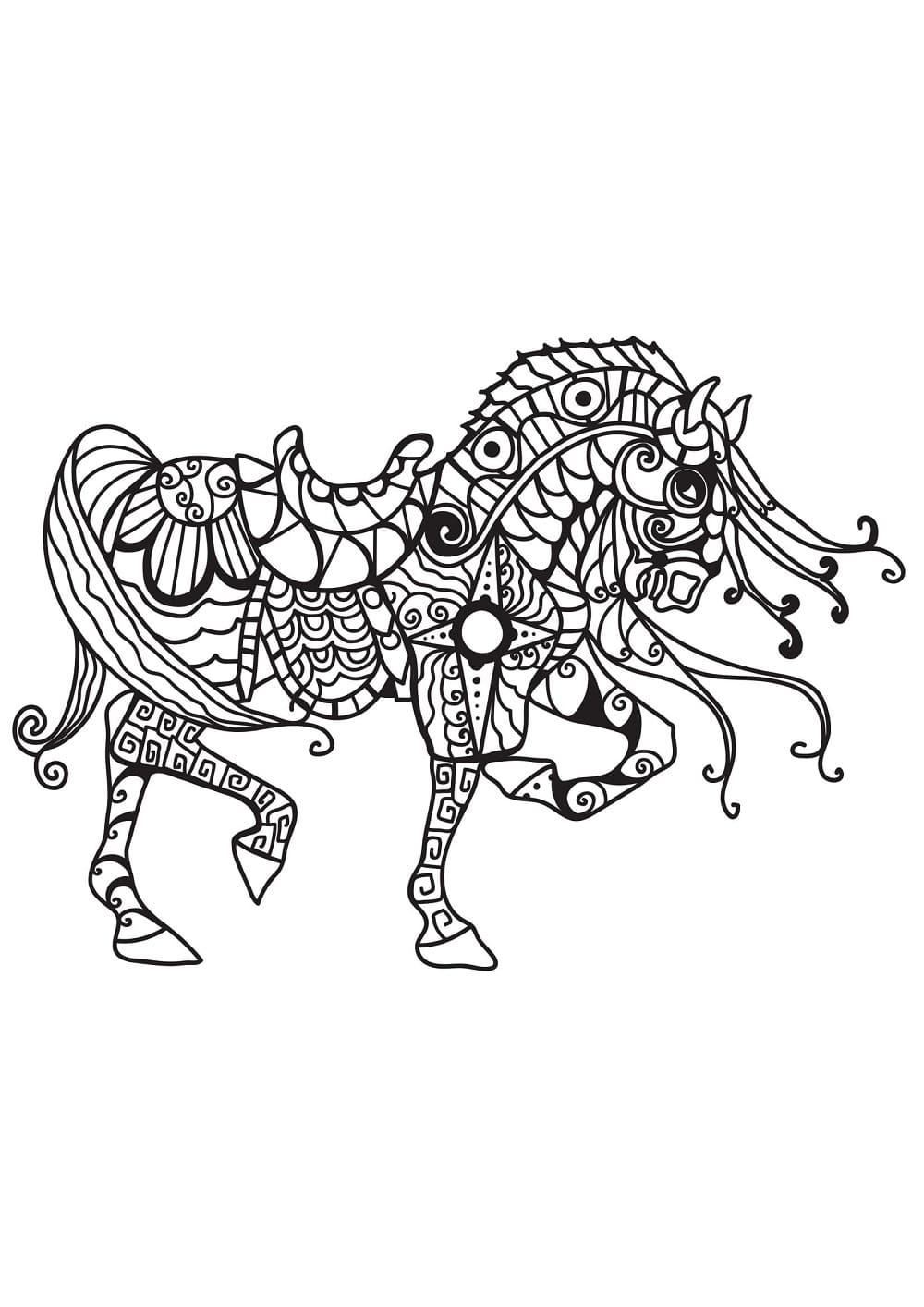 Coloring page: Adult Horse (Adult Coloring) #200356 - Free Printable Coloring Pages