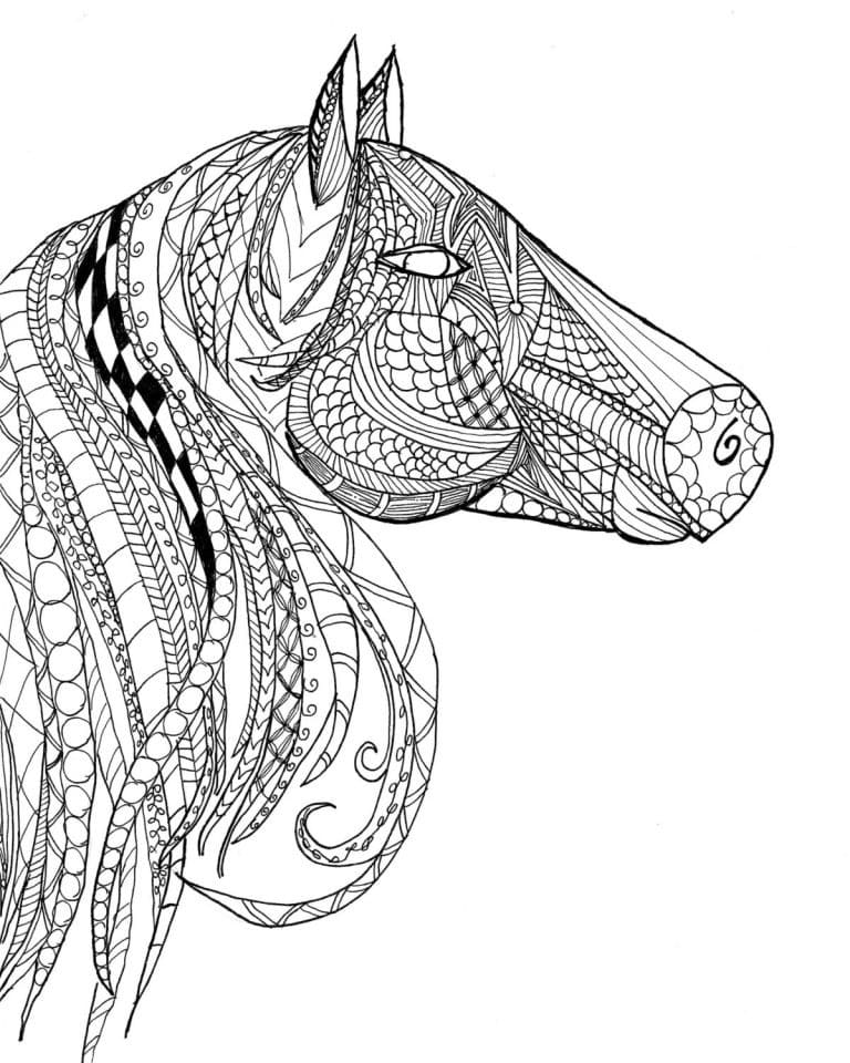 Coloring page: Adult Horse (Adult Coloring) #200371 - Free Printable Coloring Pages