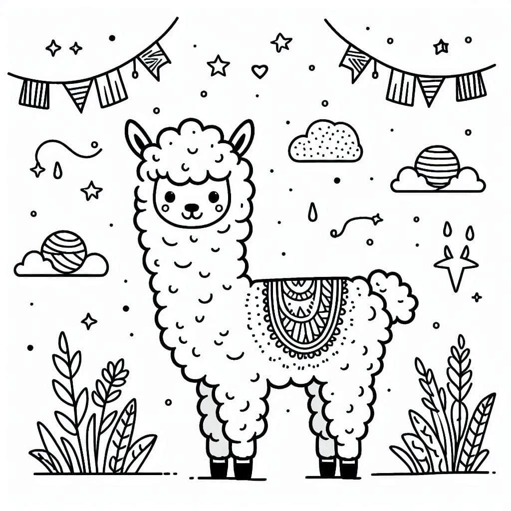 Free printable Alpaca coloring page #217308 from Animals collection