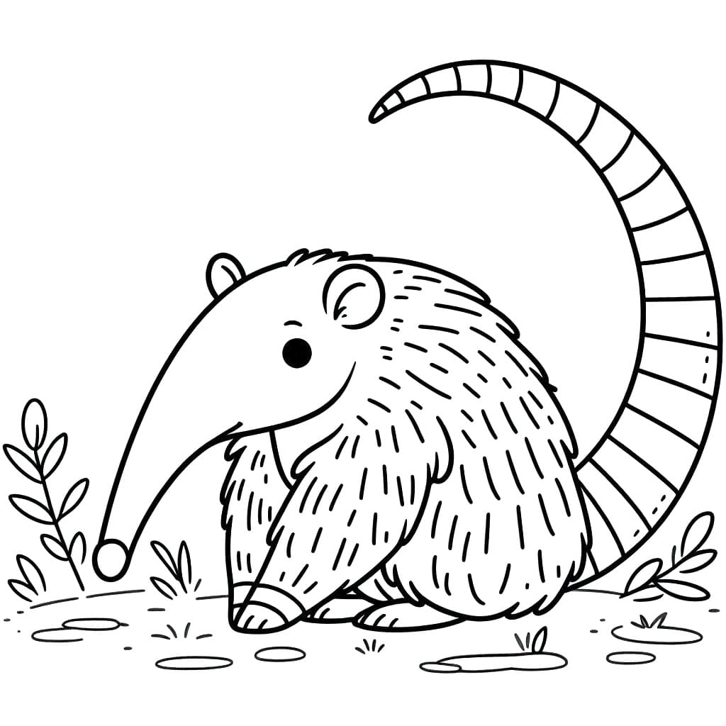 Free printable Anteater coloring page #219645 from Animals collection Free printable Anteater coloring page #219645 from Animals collection