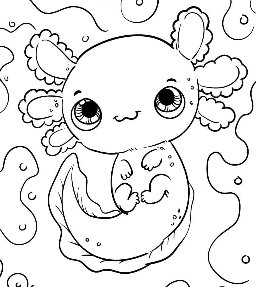 Free printable Axolotl coloring page #184568 from Animals collection