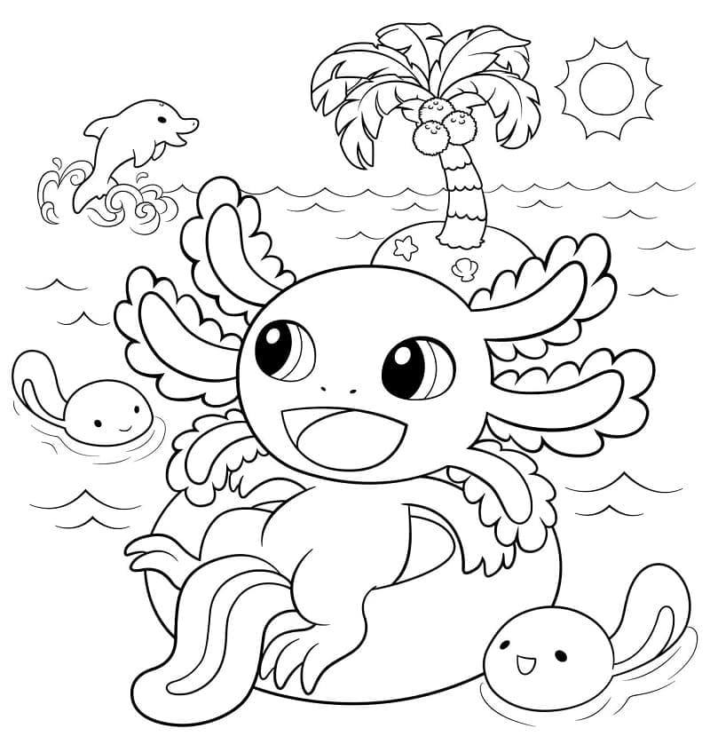 Free printable Axolotl coloring page #184581 from Animals collection